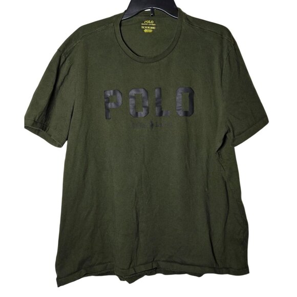 Polo Ralph Lauren Mens Green Short Sleeve Shirt Size XXL Spellout Preppy Causal - Picture 1 of 9